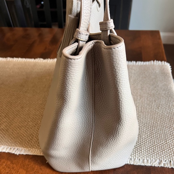 Tory Burch Pebbled Leather Tassel Tote in Light Taupe - Picture 2 of 9